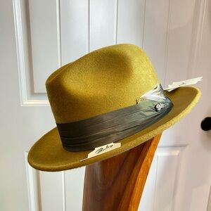 New!  Bailey Verrazano Felted Classic Hat with Feather Trim